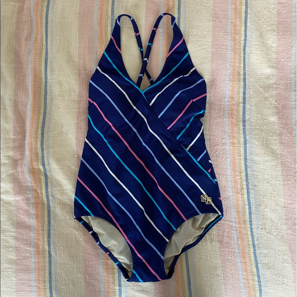 Vintage Nina Ricci 80s striped one-piece swimsuit